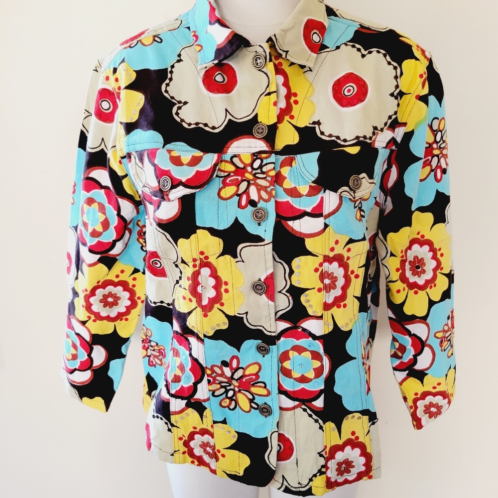 Gandy Couture retro floral jacket size large
